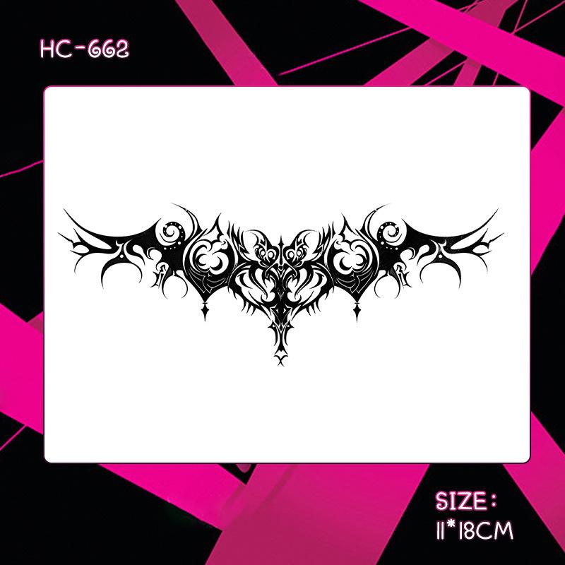 Herbal Semi-Permanent Waterproof Succubus Tattoo Sticker for Women - Long-Lasting, Scar-Covering, High-End Design for Chest, Waist, and Abdomen