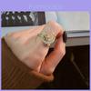 Star Moon Adjustable Ring For Women With Geometric Design And Electroplated Finish