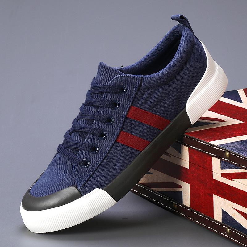 2026 Spring Men's Trendy Korean-Style Casual Canvas Shoes - Versatile & Comfortable Flat Bottom Sneakers