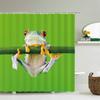 Green Frog Cute Shower Curtain Bathroom Funny Cartoon Waterproof Bath Curtain Polyester Fabric Dafield Bath Screen With 12 Hooks
