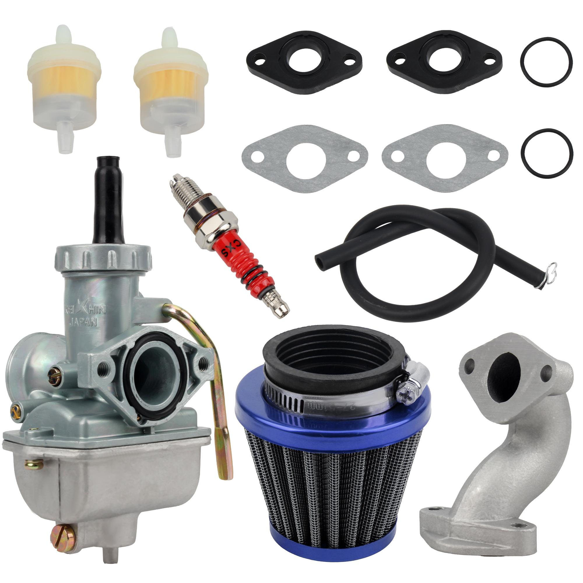

Motorcycle Carburetor PZ20 With Air Fuel Filter Spark Plug Intake Manifold for 50 70 90 110 125CC 4 Stroke Engine ATV UTV синий