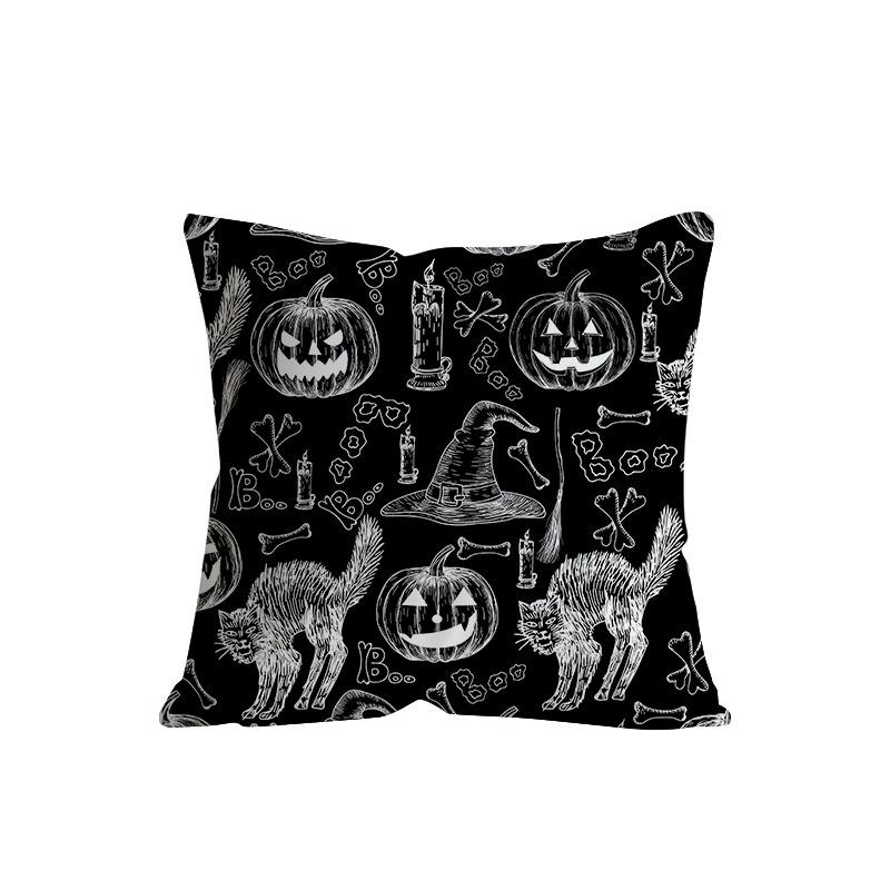 Retro Halloween Pillowcase Funny Skeleton Sofa Pillow Home Living Room Cushion Pillow Pillow