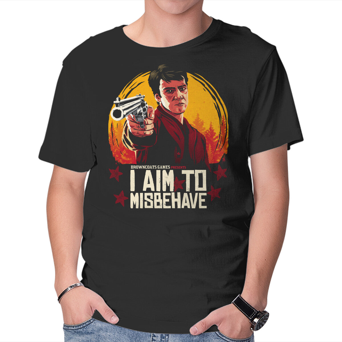 Unisex Crew Neck T-Shirt Browncoats Games Graphic Short Sleeve Casual Tee S