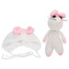 Infant Costume Knitted Sets Baby Photo Shoot Outfits Newborn Baby Mouse Hat with Mouse Doll