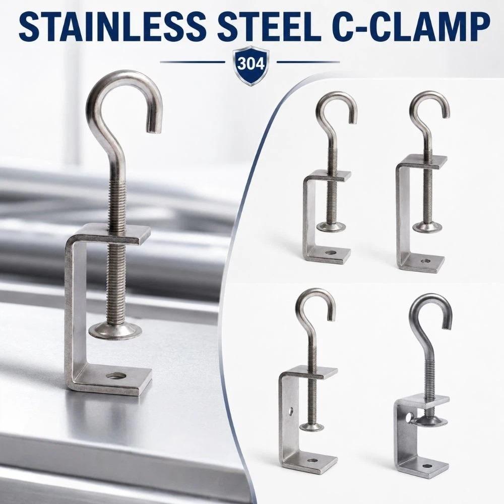 Pull Ring C-clamp Adjustable Fixed Holder Clip High Quality Square Clamp Hardware Fasteners