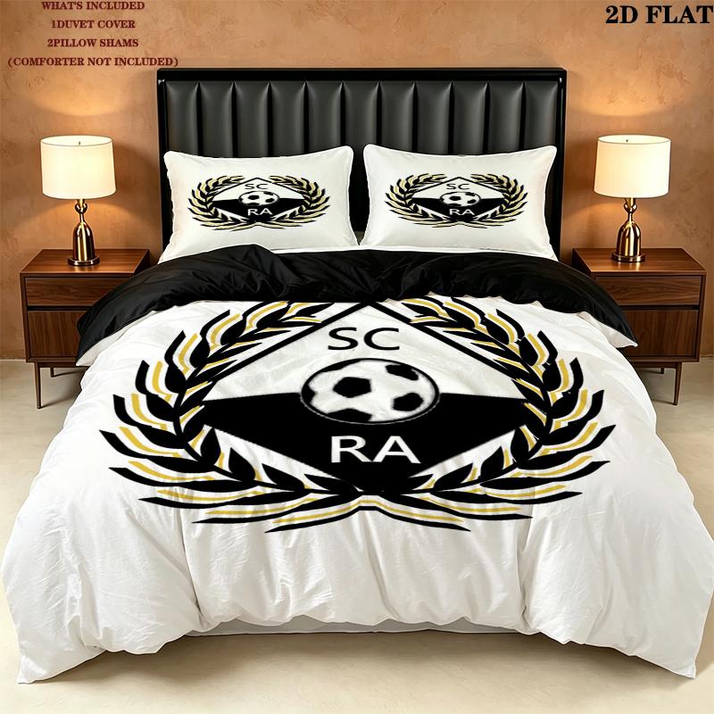 SC Rheindorf Altach Muster Bettwäsche Steppbett-Set Bettbezug Kissenbezug Heimdekoration Geburtstagsgeschenk (1 * Bettbezug + 2 * Kissenbezug ohne Füllung)