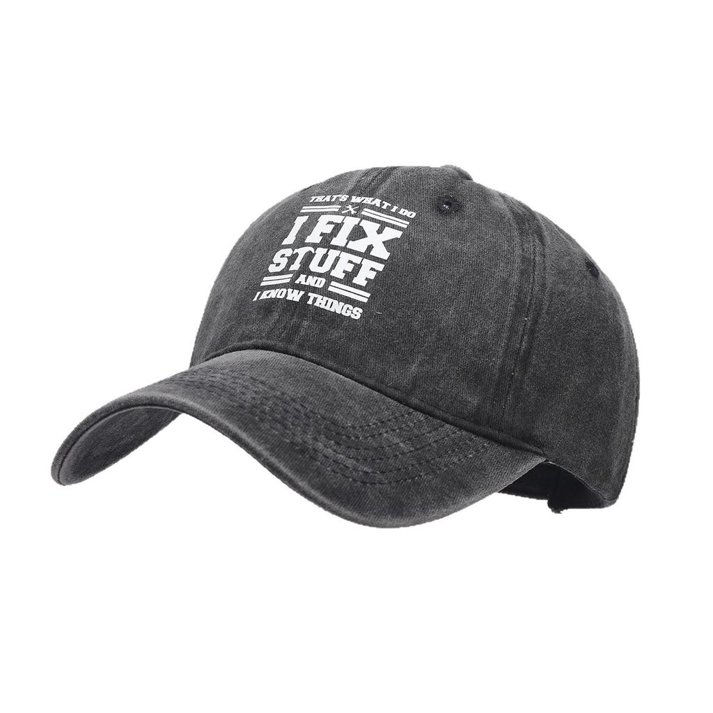Cross-border Washed Cotton Printed Hat, Distressed Dad Cap, Men's Retro Export Baseball Cap, Best-selling Soft-top Sun Hat