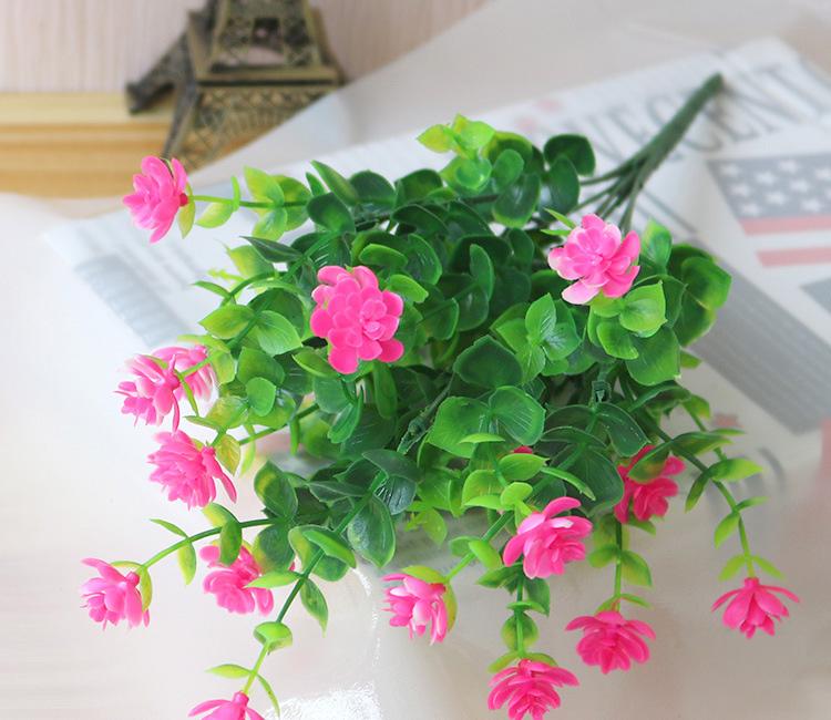 

2Pc Home Windowsill Bonsai Festival Artificial Plastic Flowers Fake Eucalyptus Plant Wedding Bridal Bouquet Christmas Decor Vase