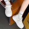 Leather platform white shoes women's 2025 autumn new versatile casual sports board shoes heightening soft-soled bread shoes