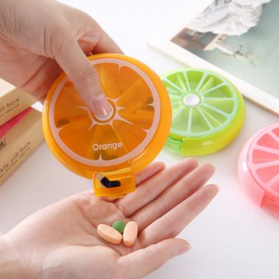 Mini Pill Box Weekly Medicine Pill Box Περιστρεφόμενη θήκη χαπιών Splitter Pill Organizer Φορητή θήκη δοχείων χαπιών 7 ημερών