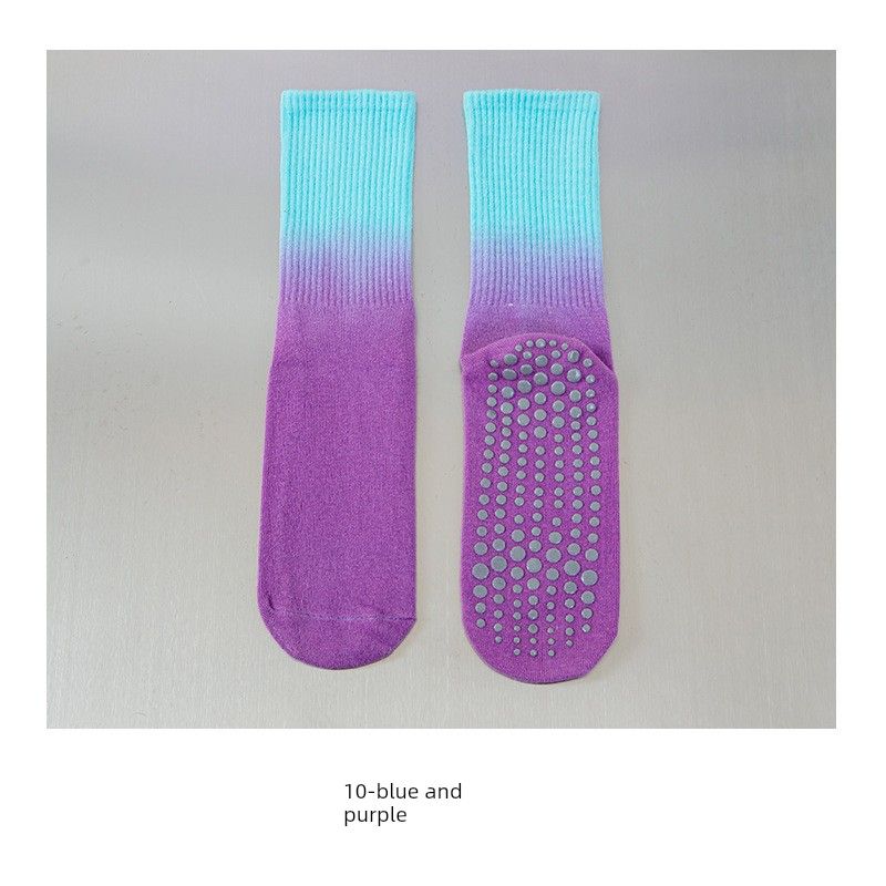 

Носки для йоги Нескользящие Гольфы Профессиональные Женские Носки с пятью пальцами Пилатес Зима Специальные Йога Фитнес Спорт В помещении Blue purple
