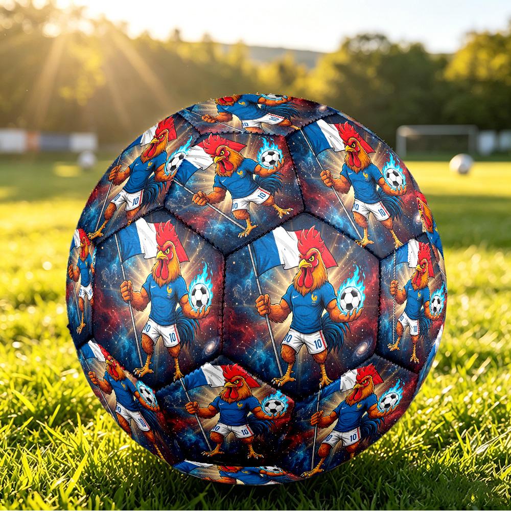 Pallone da Calcio Misura 5 Stampato France Football Resistente all'Usura Standard per Allenamento Adulti Regalo per Fan per Partite Sportive Indoor Outdoor