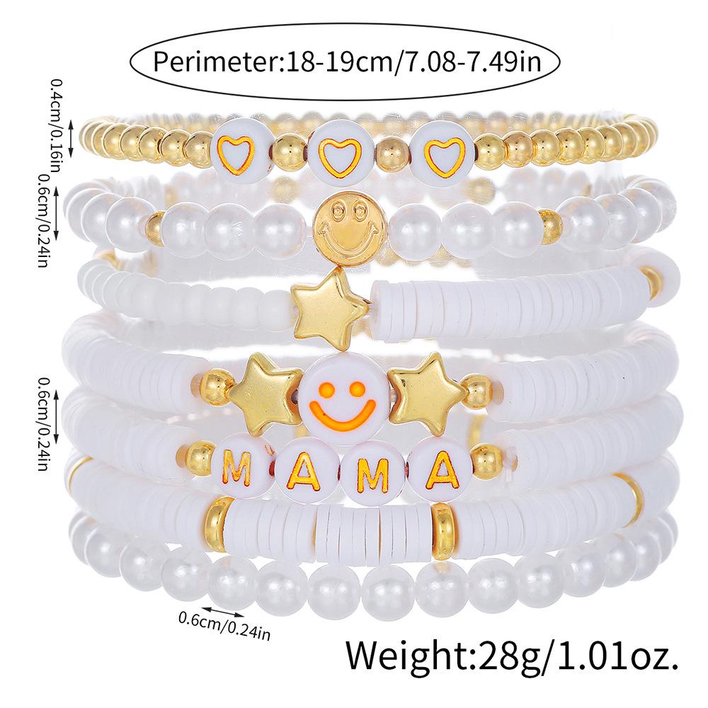"""WWJD"" Buchstaben Polymer Clay Perlen Armband Set": Europäischer/Amerikanischer Stil, 10er-Set Dankbarkeits-Glaubensarmbänder.
