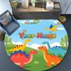 Custom Name,Cute Cartoon Dinosaur pattern round rug,Carpet Rug for Living Room Bedroom Playroom ,Non-slip Floor Mat,Holiday Gifts and Birthday Gifts.