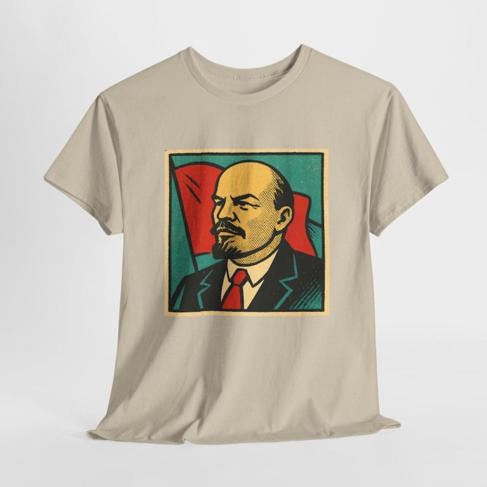 Retro Vintage Revolutionary Printed Tshirt Vladimir Lenin Comic T Shirt Woman Man Socialist Icon Shortsleev Casual Camisetas