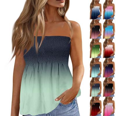 Tube Tops For Women,Cute Sexy Off Shoulder  Print Sleeveless T-Shirt