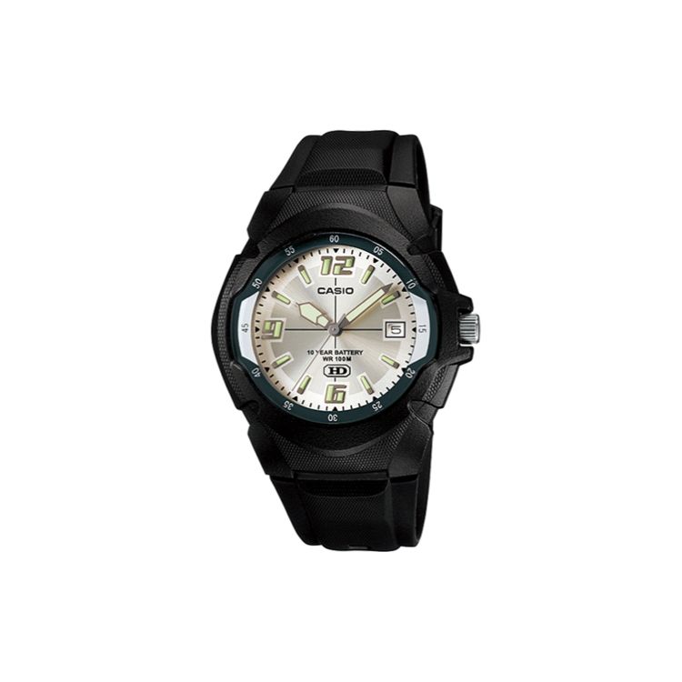 

Casio Youth Series Round Dial Three-Hand Ten-Year Power Classic Pointer Date Display Sports Waterproof Quartz Movement Resin Strap MW-600F-7A White Dial