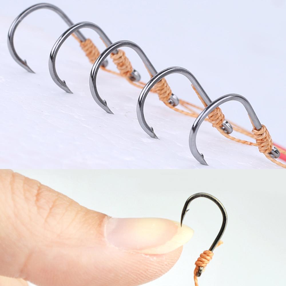 5 Sacchetti Acciaio ad Alto Tenore di Carbonio Filo da Pesca Amo con Filo con 5 Amo Singolo Montature Girella Esche Mare Calata Acqua Piombi da Pesca 3#-13# 260319