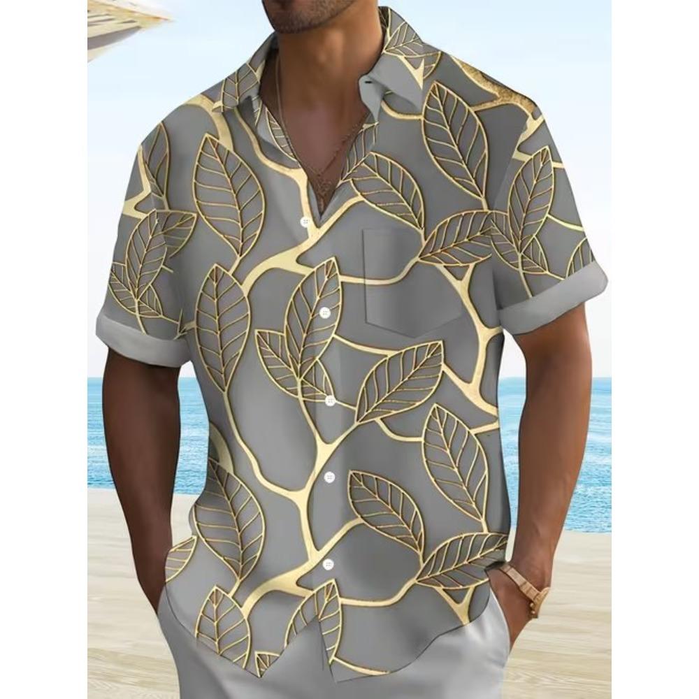 Men's Retro Pattern 3D Print Shirt Button Up Shirt Casual Shirt Summer Shirt Short Sleeve Daily Vacation Clothing
