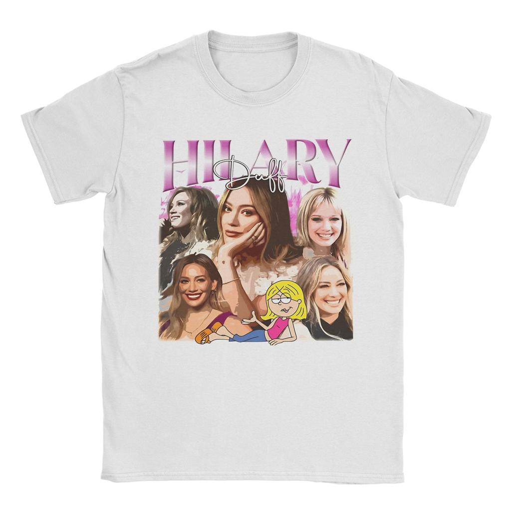 Unisex Vintage Hilary Duff Musician 2026 Tour T Shirts 100 Cotton Tops Fashion Short Sleeve Crew Neck Tees Summer TShirts