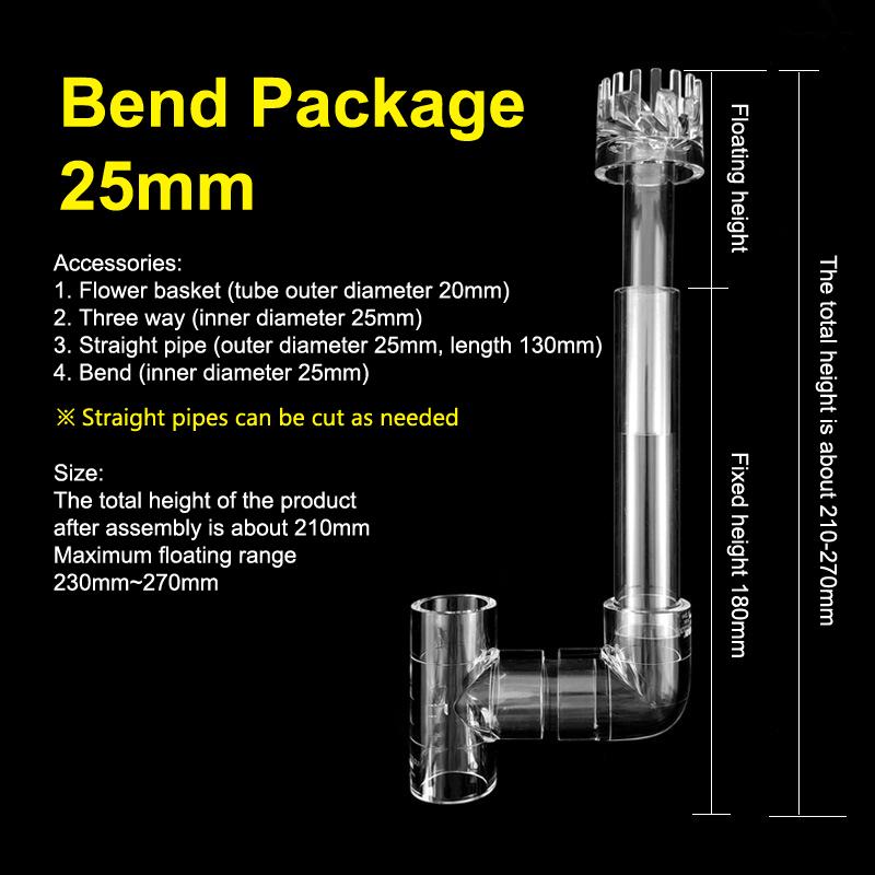 1Set Diy Clear Aquarium Skimmer Acrylic Lily Pipe Spin Inflow Outflow Water Plant Tank Filter Cleaning Fish Tank Accessories