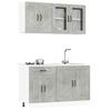 Kalmar Kitchen Cabinet Set, 4-Piece, Concrete Grey