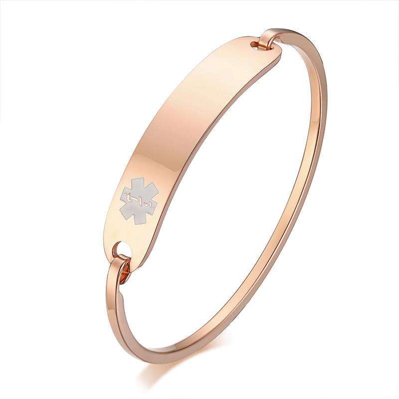 When I'm Dead Just Throw Me in The Trash Medical Alert ID Bracelets for Women Stainless Steel Elegant Personalize Cuff Bangle