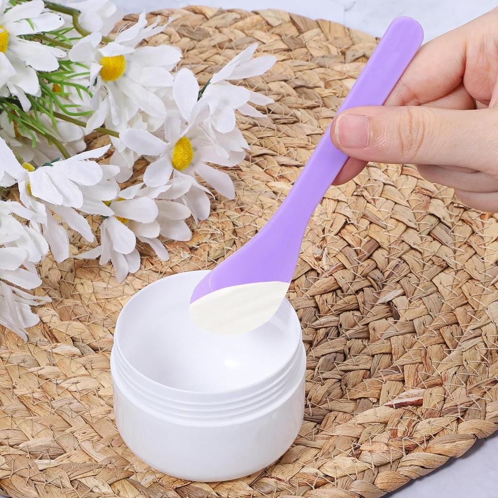 6PCS Makeup Scoops Spatulas Plastic Beauty Spoon Facial Cream Brush Reusable Cosmetic Mask Mixing Scoop Tool for Lotions Cream and Sampling Tool