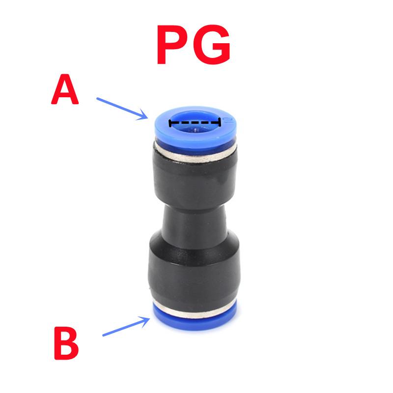 Pneumatic Fittings Pipe Connector Tube 4 5 14mm OD Hose Reducing 8 10 12mm PG PVG PEG PW PZAG Plastic Push In Air Quick Fitting