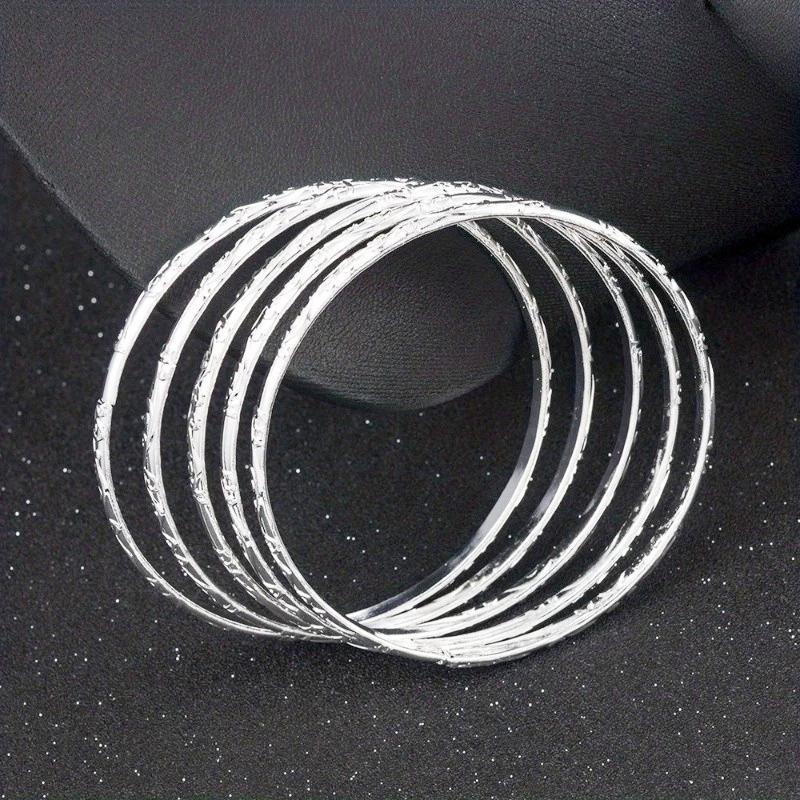 Trendy Women's Versatile Silver Patterned Bracelet