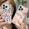 Pink Peony Floral Pattern Case For iPhone 17 Pro Max Coque iPhone 16 15 14 13 Pro Max 11 Clear TPU Silicone Soft Cover