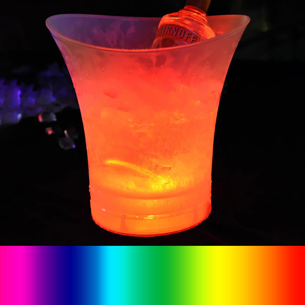 Bars Nightclubs New Waterproof Plastic LED Ice Bucket 4 Color LED Champagne Beer Bucket 5L LED Light Up Bars Night Party