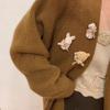Stylish Bow Bear/Rabbit Brooch Pin Soft Plush Lapel Pin Clothes Badge Backpacks Pendant Women's Fashion Accessories