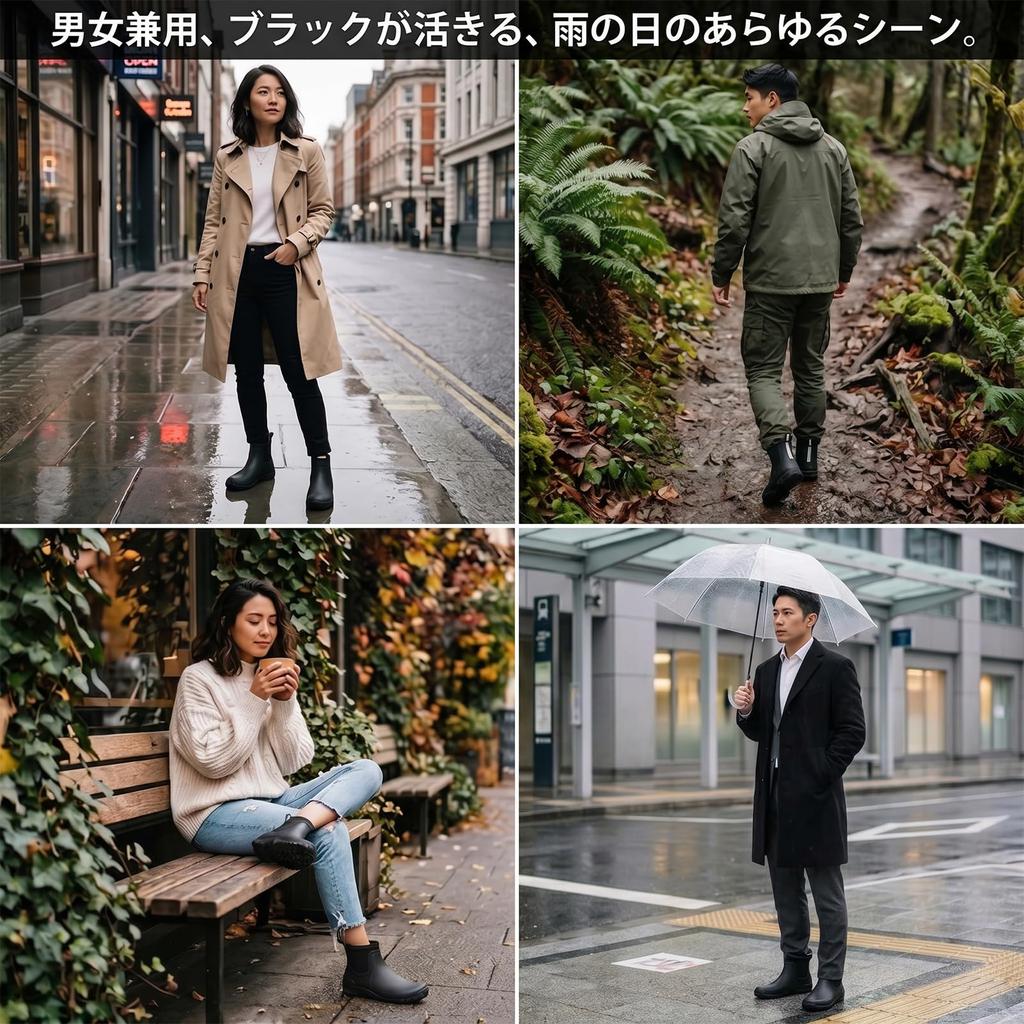 [Jollywalk] Sneaker-like, comfortable rain boots. Waterproof, non-slip, ankle-length, lightweight, stylish, unisex, suitable for commuting. Sizes 25-2
