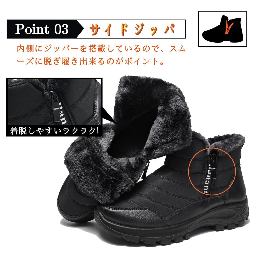 Ziitop Zippered Snow Winter Boots with Fleece Ultra Perfect for and Easy On and Size Men's Boots, Short, Black, Lining, Lightweight, Non-Slip, Casual,