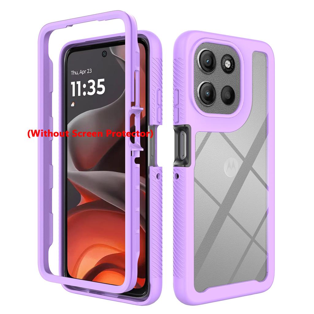 2 in 1 Hybrid Armor Shockproof Case For Motorola Moto G56 XT2529-2 Hard Plastic TPU Frame Transparent Acrylic Phone Back Cover