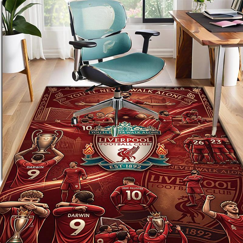 Liverpool Football Club Pattern Rug, Indoor/Outdoor Mat, for Picnic, Gameroom, Bedroom, Office, Living Room, Home Decor Carpet, Birthday Gift