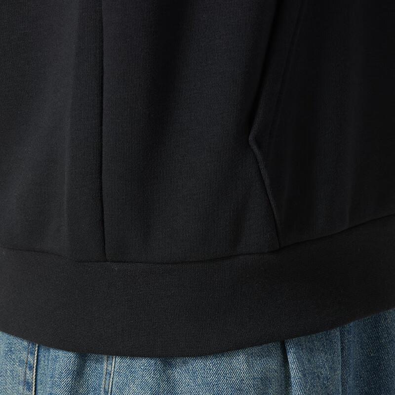 Adidas Fashionable Versatile Hooded Long Sleeve Sweatshirt Men Sweatshirt Black JJ4005