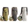 Sverkill Linen Apron, Simple, Nordic Style, Solid Color, Cafe Apron, Women's and Men's, Natural Color, Long Length, Kitchen, Cafe, Restaurant, Florist