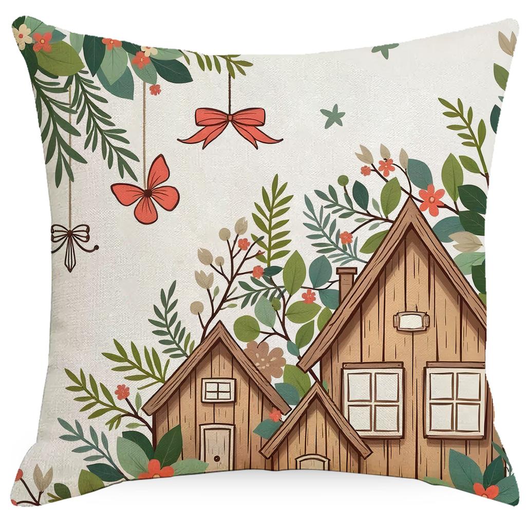 Sofa Pillow Spring Decoration Plant Print Pillow Living Room Simple and Comfortable Seat Cushion