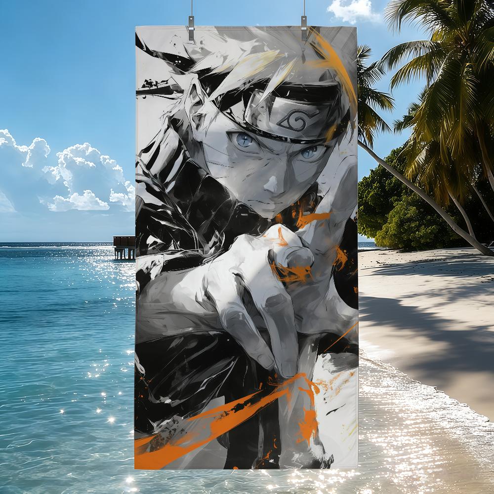 

Anime N-NARUTO Ink wash painting style Towel Quick Drying Beach Towels Are Suitable For Swimming Pools Camping Yoga And The Gym W40*H60(CM)