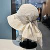 Summer Quick-drying Sunscreen Bucket Hat Women's Simple Solid Color Bow Basin Hat Travel UV Protection Sun Hat