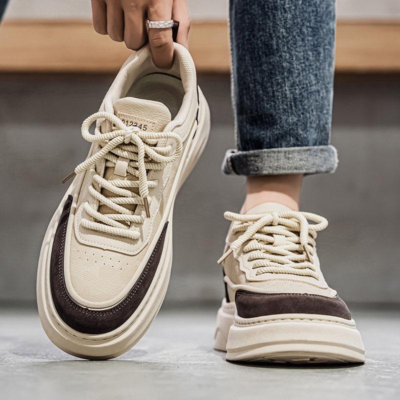 Shoes New Spring Leather Platform Casual Board Shoes High-end Sports Shoes