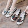 Bestickte Leinen-Slipper Atmungsaktive Freizeitschuhe für Damen