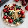 New Berry Red Lotus Leaf Green Christmas Balls for Christmas Decorations - Christmas Tree Hangers for Arrangement