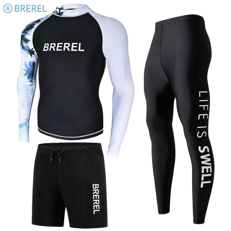 Mens Long Sleeve Rash Guard UV Protection Quick Dry Swimwear Snorkeling Surfing Diving Pool Spa