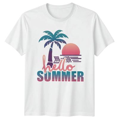 Hello Summer Beach Travel Unisexs TShirt Unisexs Tee Graphic Unisex Top