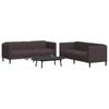 2 Piece Sofa Set Dark Brown Fabric