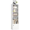 Bookcase, 6-Tier, 3 Adjustable Shelves, Cupboard, 40 X 30 X 156 Cm, White