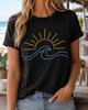 Sun Ocean Wave Shirt, Minimalist Line Art Tee, Beach Lover Gift, Surfing Sunset Design, Coastal Summer Wear, Surfer Birthday, Seaside Travel